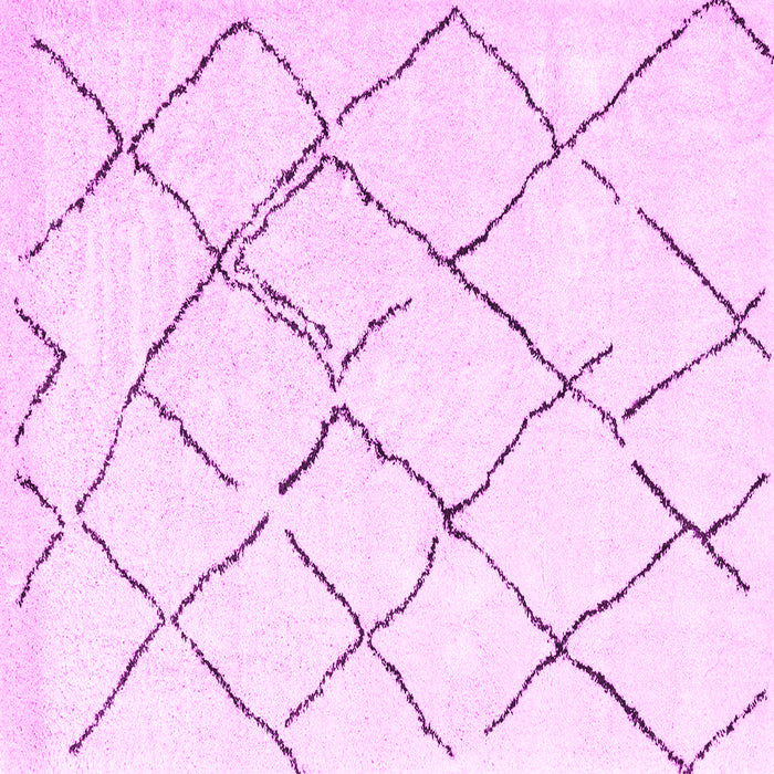 Square Machine Washable Solid Pink Modern Rug, wshcon2986pnk