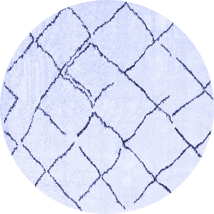 Round Solid Blue Modern Rug, con2986blu