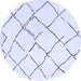 Round Solid Blue Modern Rug, con2986blu