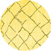 Round Solid Yellow Modern Rug, con2986yw