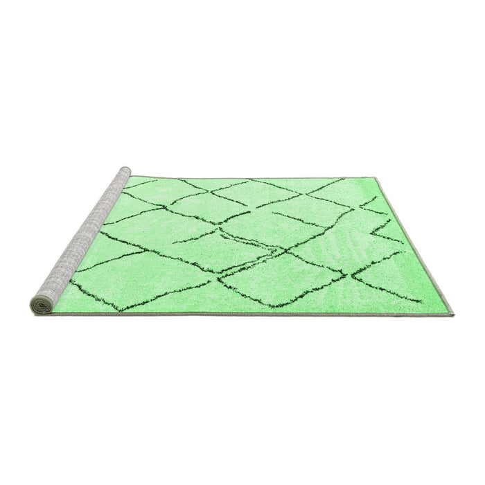 Sideview of Machine Washable Solid Emerald Green Modern Area Rugs, wshcon2986emgrn
