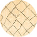 Round Solid Brown Modern Rug, con2986brn