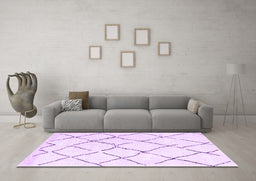 Machine Washable Solid Purple Modern Area Rugs in a Living Room, wshcon2986pur
