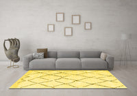 Machine Washable Solid Yellow Modern Rug, wshcon2986yw