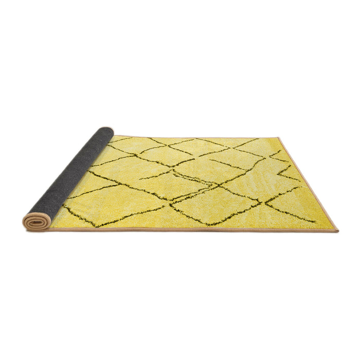 Sideview of Solid Yellow Modern Rug, con2986yw
