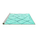 Sideview of Machine Washable Solid Turquoise Modern Area Rugs, wshcon2986turq