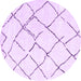 Round Solid Purple Modern Rug, con2986pur