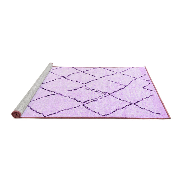 Sideview of Machine Washable Solid Purple Modern Area Rugs, wshcon2986pur