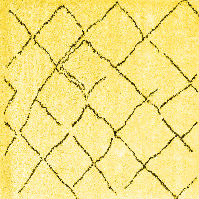 Square Machine Washable Solid Yellow Modern Rug, wshcon2986yw