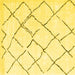 Square Machine Washable Solid Yellow Modern Rug, wshcon2986yw