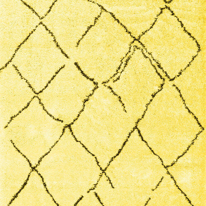 Solid Yellow Modern Rug, con2986yw