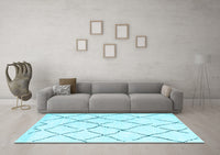 Machine Washable Solid Light Blue Modern Rug, wshcon2986lblu