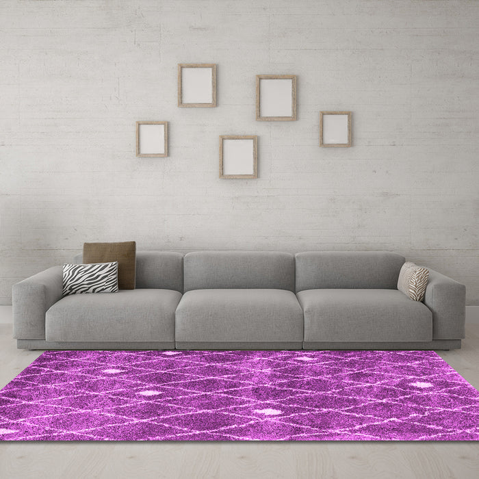 Machine Washable Trellis Pink Modern Rug in a Living Room, wshcon2987pnk
