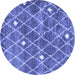 Round Trellis Blue Modern Rug, con2987blu