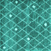 Square Trellis Turquoise Modern Rug, con2987turq