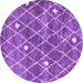 Round Machine Washable Trellis Purple Modern Area Rugs, wshcon2987pur