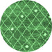 Round Trellis Emerald Green Modern Rug, con2987emgrn