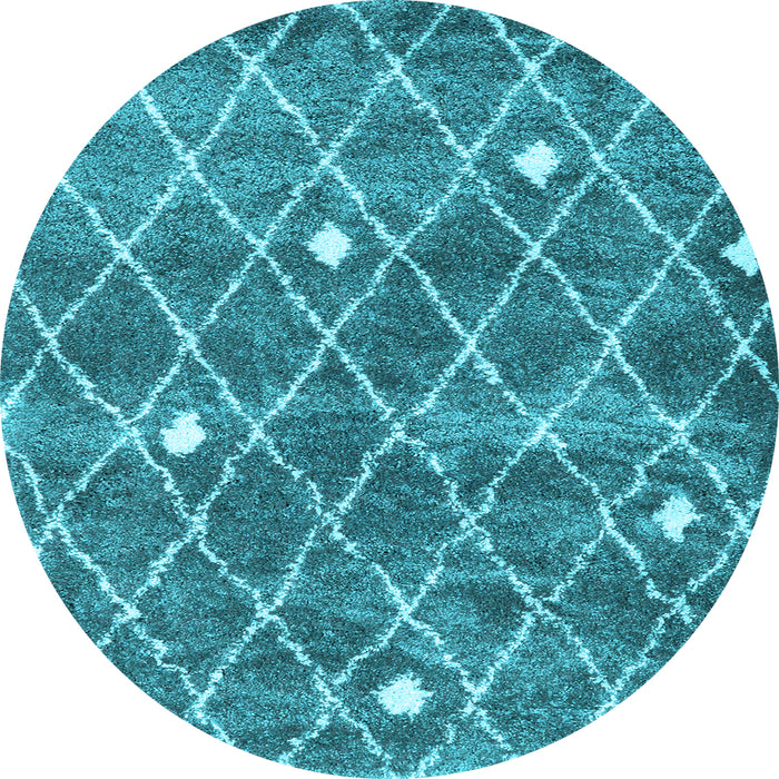 Round Machine Washable Trellis Light Blue Modern Rug, wshcon2987lblu