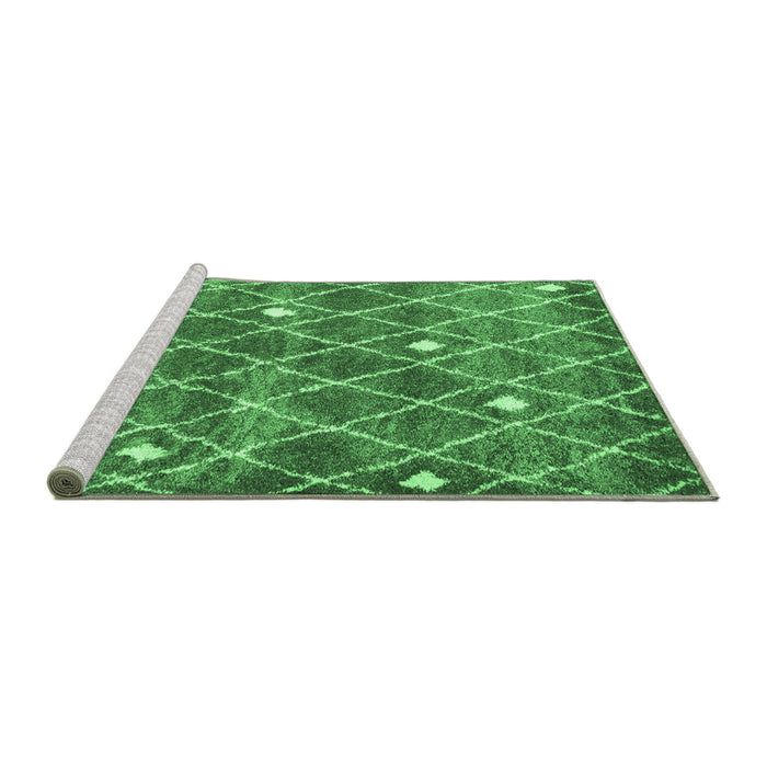 Sideview of Machine Washable Trellis Emerald Green Modern Area Rugs, wshcon2987emgrn