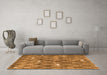 Machine Washable Trellis Orange Modern Area Rugs in a Living Room, wshcon2987org