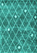 Machine Washable Trellis Turquoise Modern Area Rugs, wshcon2987turq