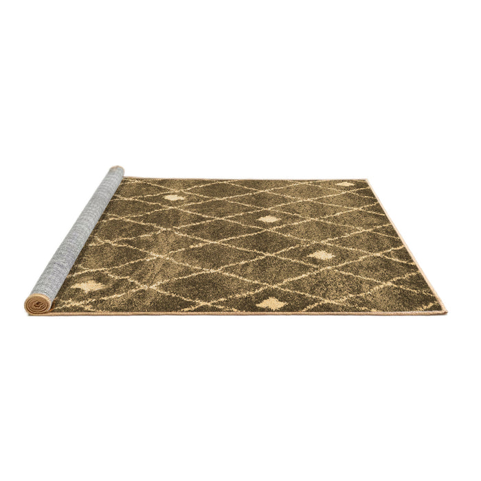 Sideview of Machine Washable Trellis Brown Modern Rug, wshcon2987brn