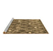 Sideview of Machine Washable Trellis Brown Modern Rug, wshcon2987brn