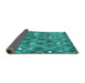 Sideview of Trellis Turquoise Modern Rug, con2987turq