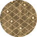 Round Trellis Brown Modern Rug, con2987brn