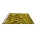 Sideview of Machine Washable Trellis Yellow Modern Rug, wshcon2987yw