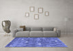 Machine Washable Trellis Blue Modern Rug in a Living Room, wshcon2987blu