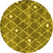 Round Trellis Yellow Modern Rug, con2987yw