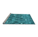 Sideview of Machine Washable Trellis Light Blue Modern Rug, wshcon2987lblu