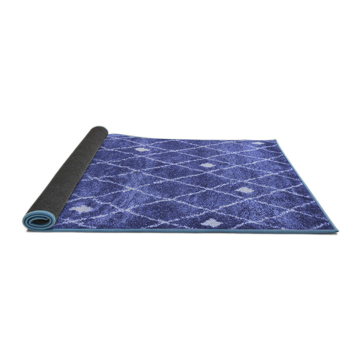 Sideview of Trellis Blue Modern Rug, con2987blu