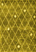 Machine Washable Trellis Yellow Modern Rug, wshcon2987yw