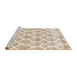 Serging Thickness of Machine Washable Contemporary Wheat Beige Rug, wshcon2988