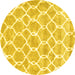 Round Trellis Yellow Modern Rug, con2988yw