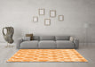 Machine Washable Trellis Orange Modern Area Rugs in a Living Room, wshcon2988org