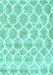 Machine Washable Trellis Turquoise Modern Area Rugs, wshcon2988turq