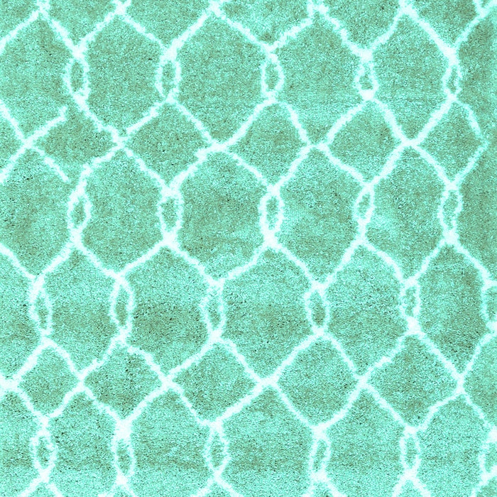 Machine Washable Trellis Turquoise Modern Area Rugs, wshcon2988turq