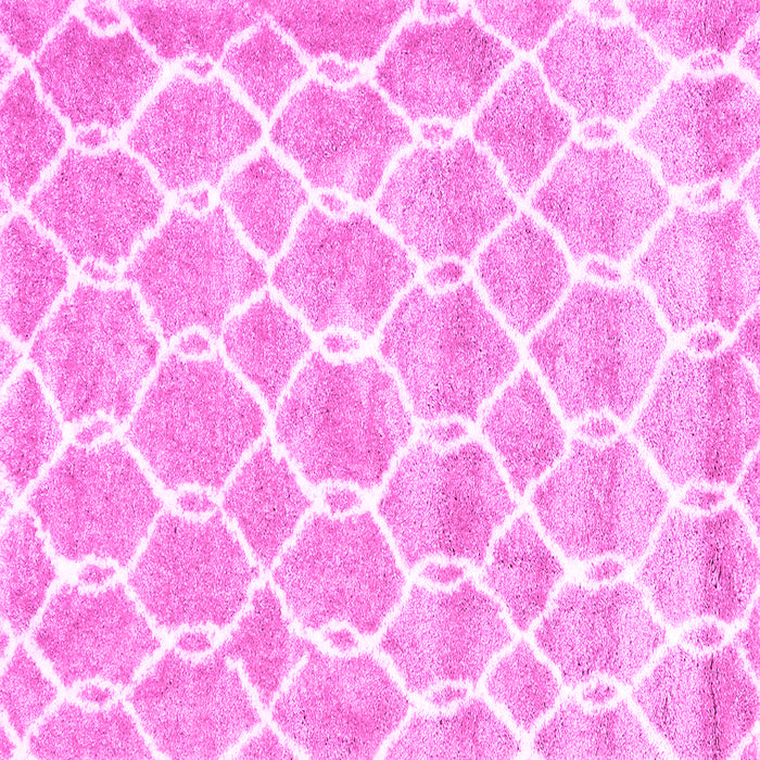 Square Machine Washable Trellis Pink Modern Rug, wshcon2988pnk