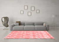 Machine Washable Trellis Red Modern Rug, wshcon2988red