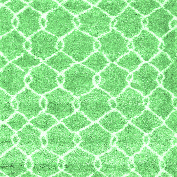 Square Machine Washable Trellis Emerald Green Modern Area Rugs, wshcon2988emgrn