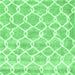 Square Machine Washable Trellis Emerald Green Modern Area Rugs, wshcon2988emgrn