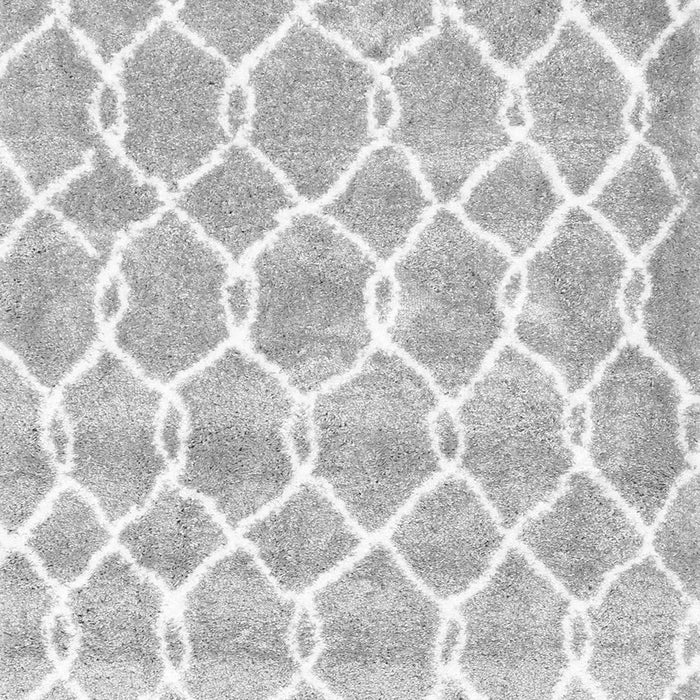Serging Thickness of Machine Washable Trellis Gray Modern Rug, wshcon2988gry