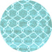 Round Trellis Light Blue Modern Rug, con2988lblu