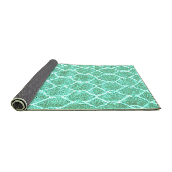 Sideview of Trellis Turquoise Modern Rug, con2988turq