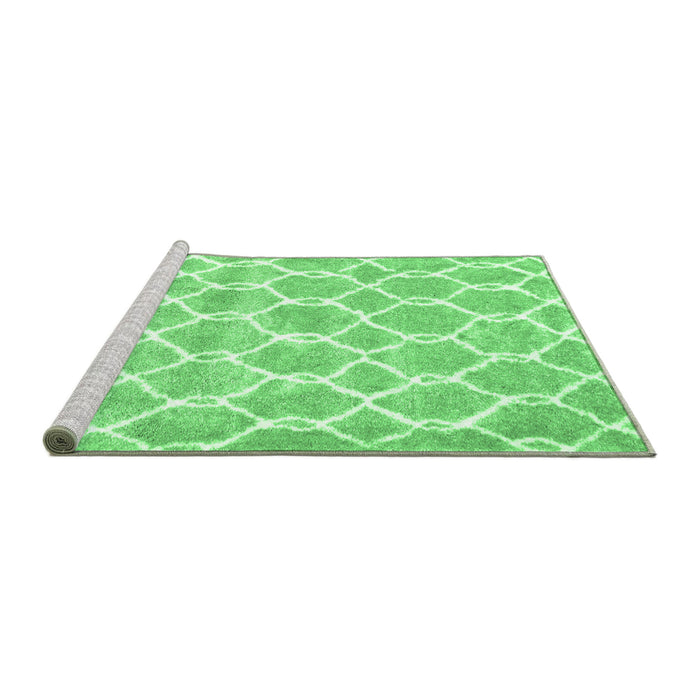 Sideview of Machine Washable Trellis Emerald Green Modern Area Rugs, wshcon2988emgrn