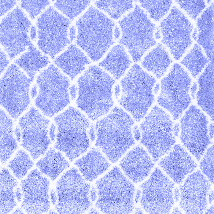 Machine Washable Trellis Blue Modern Rug, wshcon2988blu