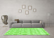 Machine Washable Trellis Green Modern Area Rugs in a Living Room,, wshcon2988grn